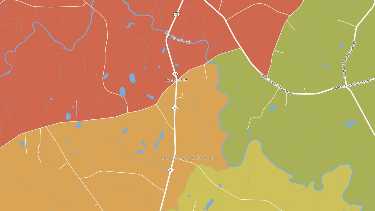 Hilliardston, NC Map of Murder Rates