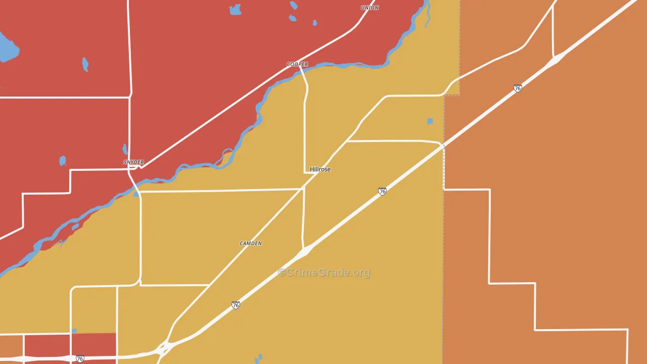 Hillrose, CO Map of Murder Rates