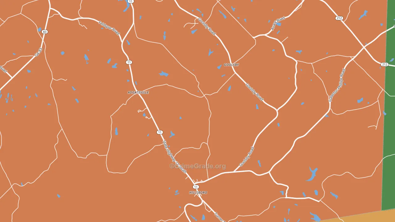 Hillsboro, GA Map of Murder Rates
