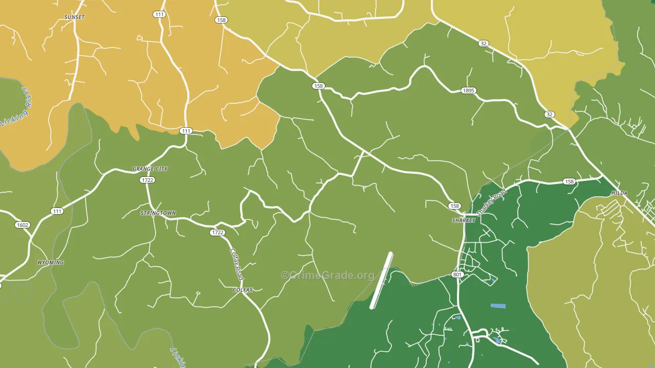 Hillsboro, KY Map of Murder Rates