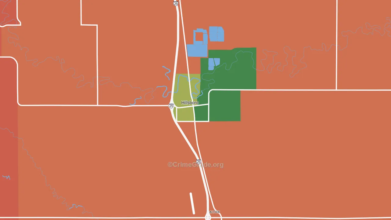 Hillsboro, ND Map of Murder Rates