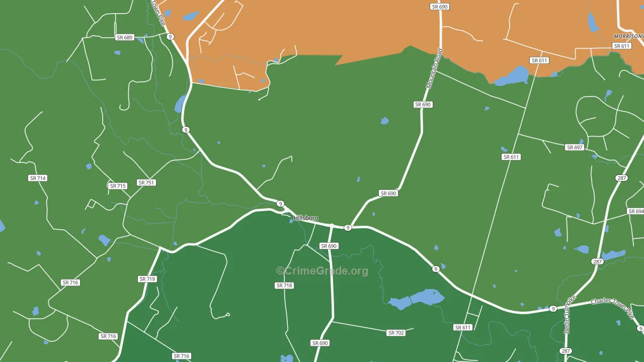 Hillsboro, VA Map of Murder Rates