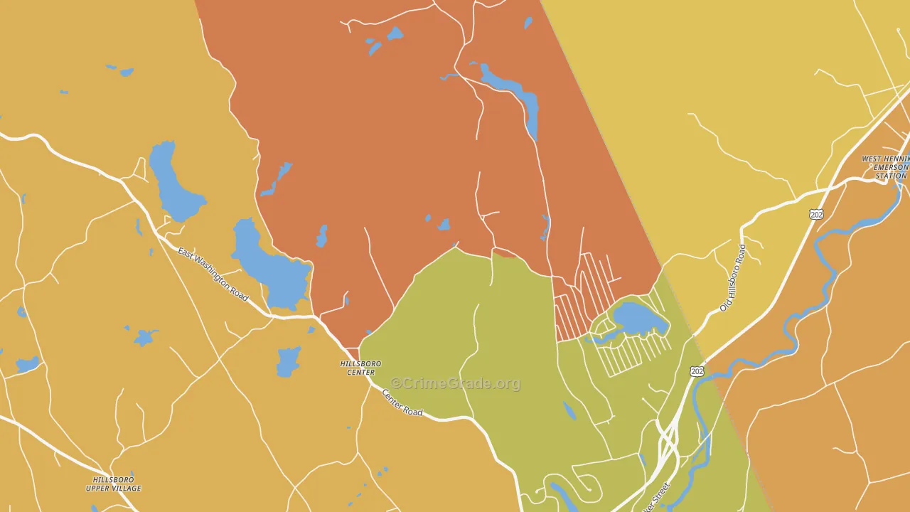 Hillsborough Center, NH Map of Murder Rates