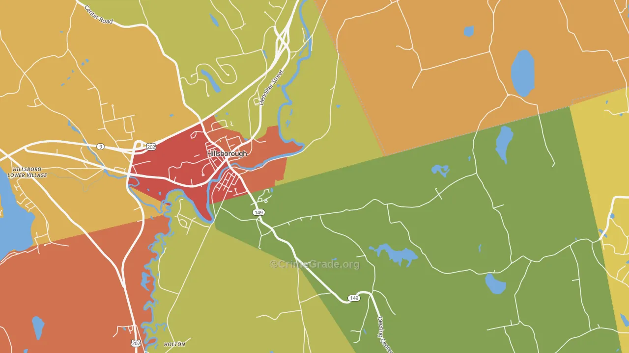 Hillsborough, NH Map of Murder Rates