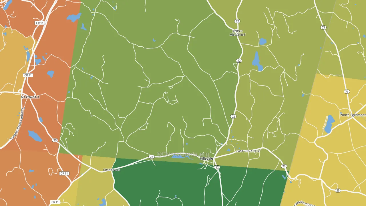 Hillsdale, NY Map of Murder Rates