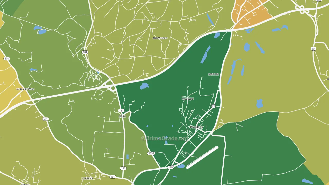 Hillside, KY Map of Murder Rates