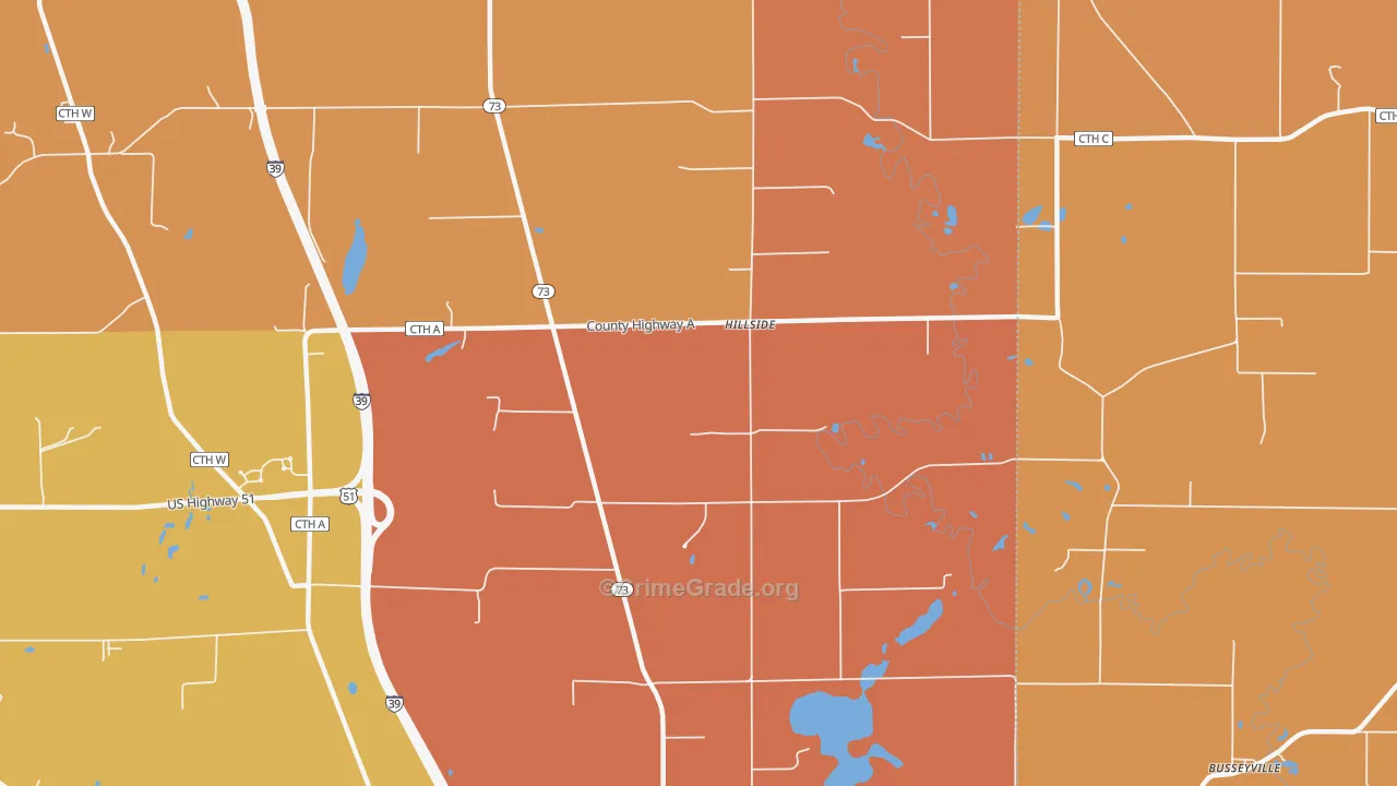 Hillside, WI Map of Murder Rates