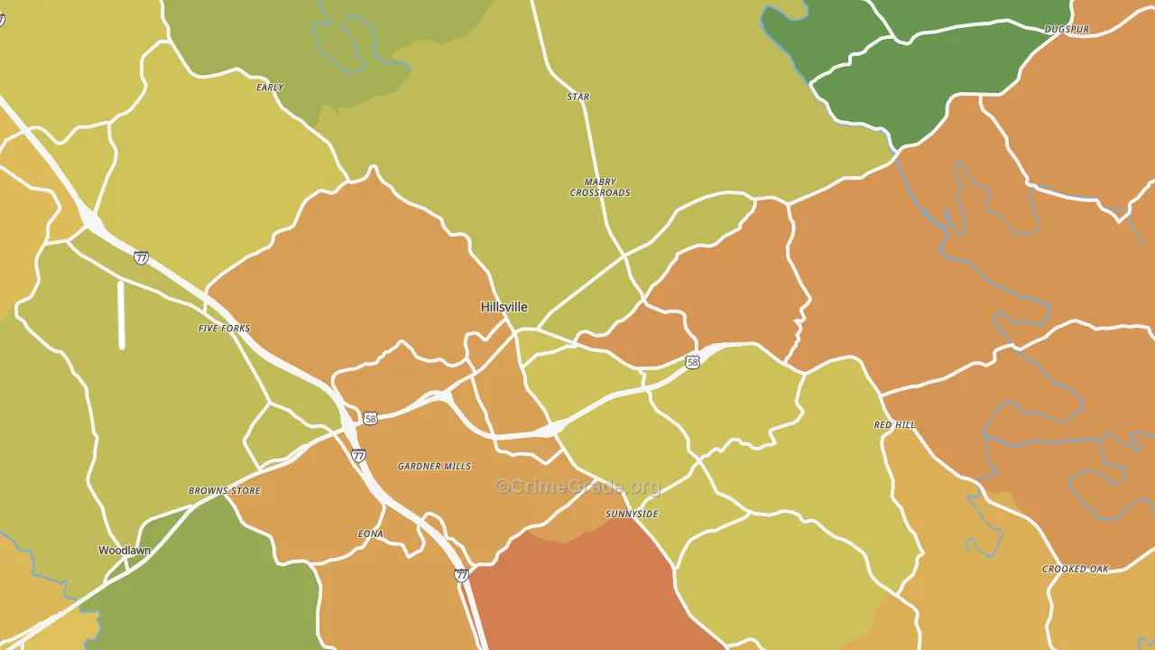Hillsville, VA Map of Murder Rates