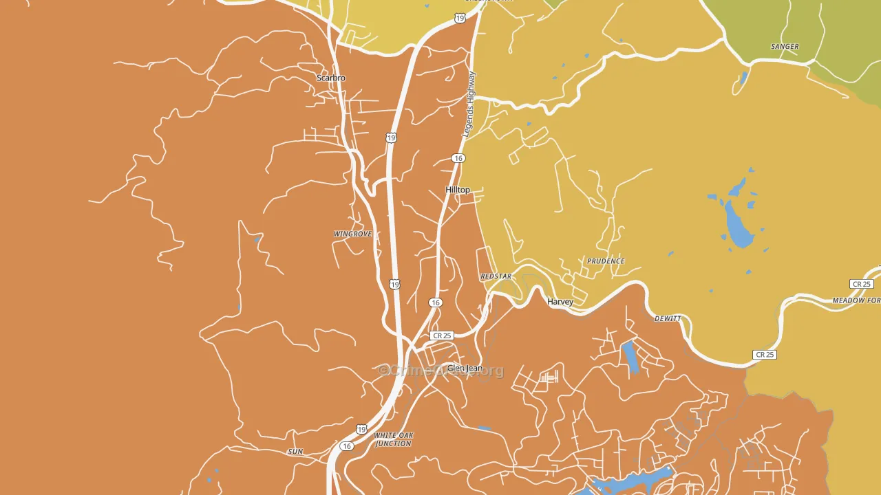 Hilltop, WV Map of Murder Rates
