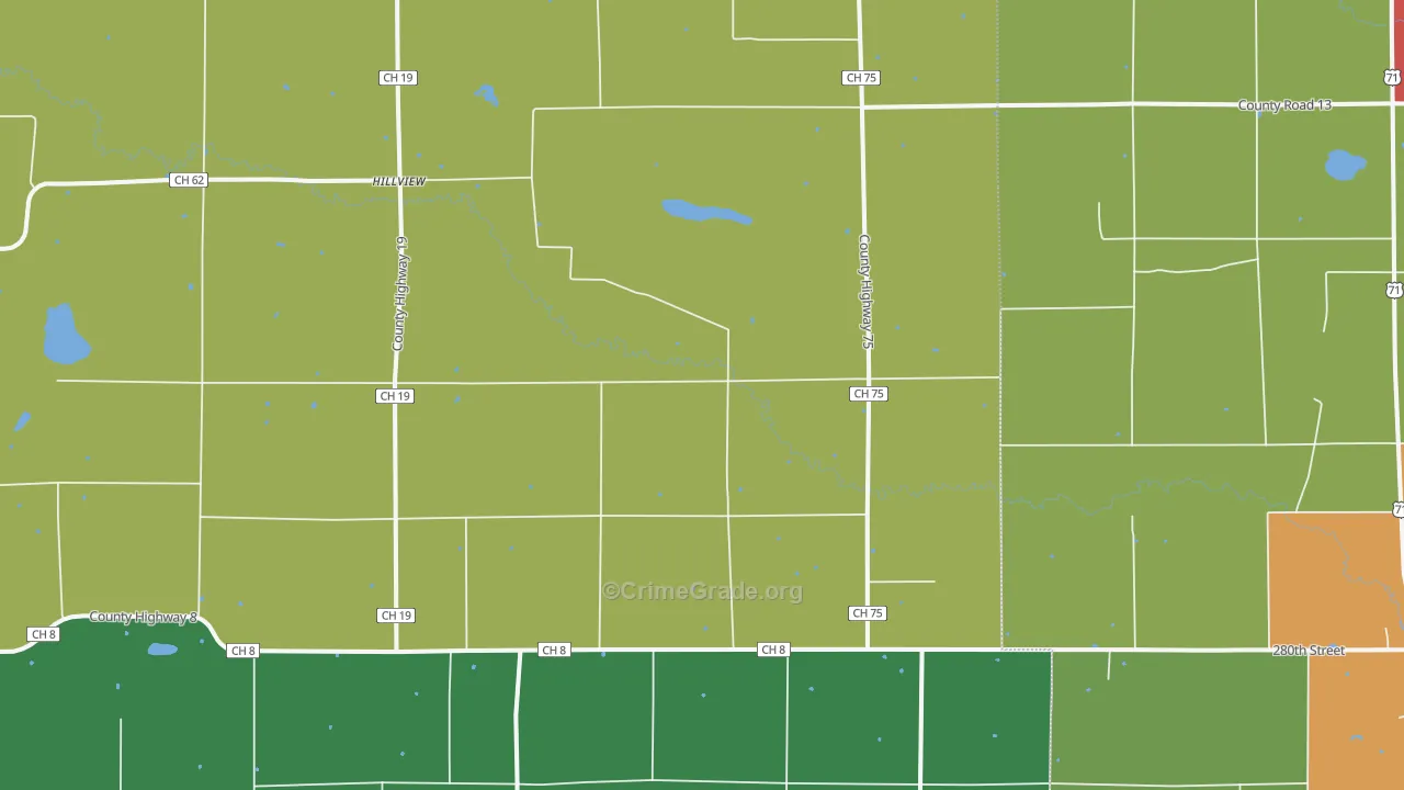 Hillview, MN Map of Murder Rates