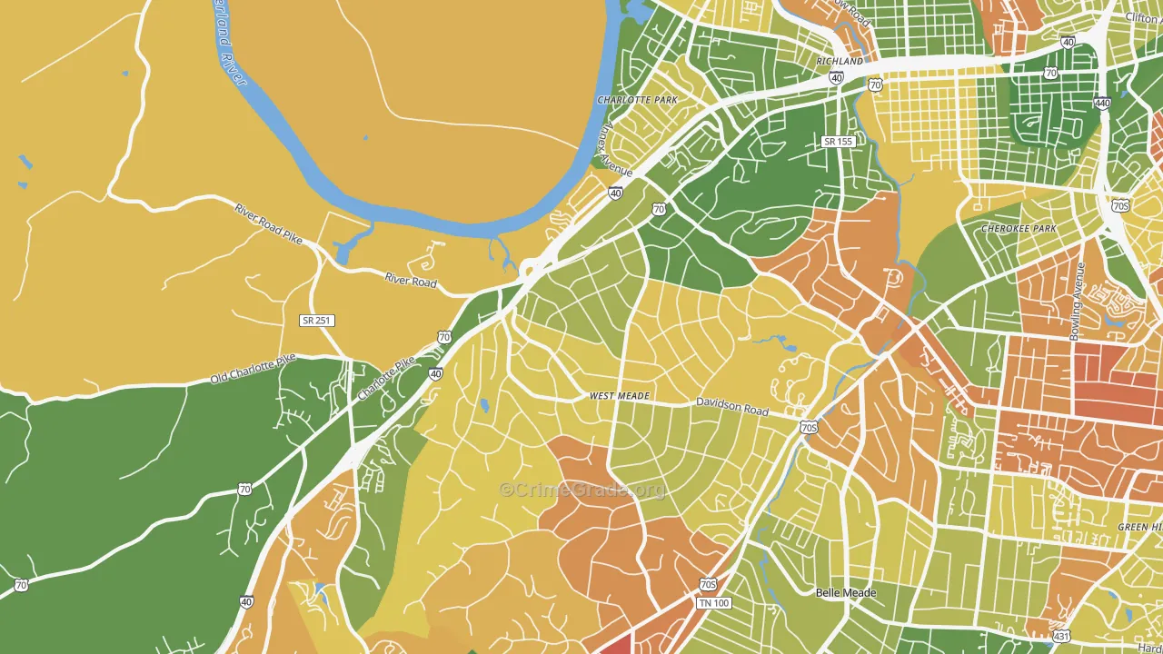 Hillwood Estates, Nashville, TN Map of Murder Rates