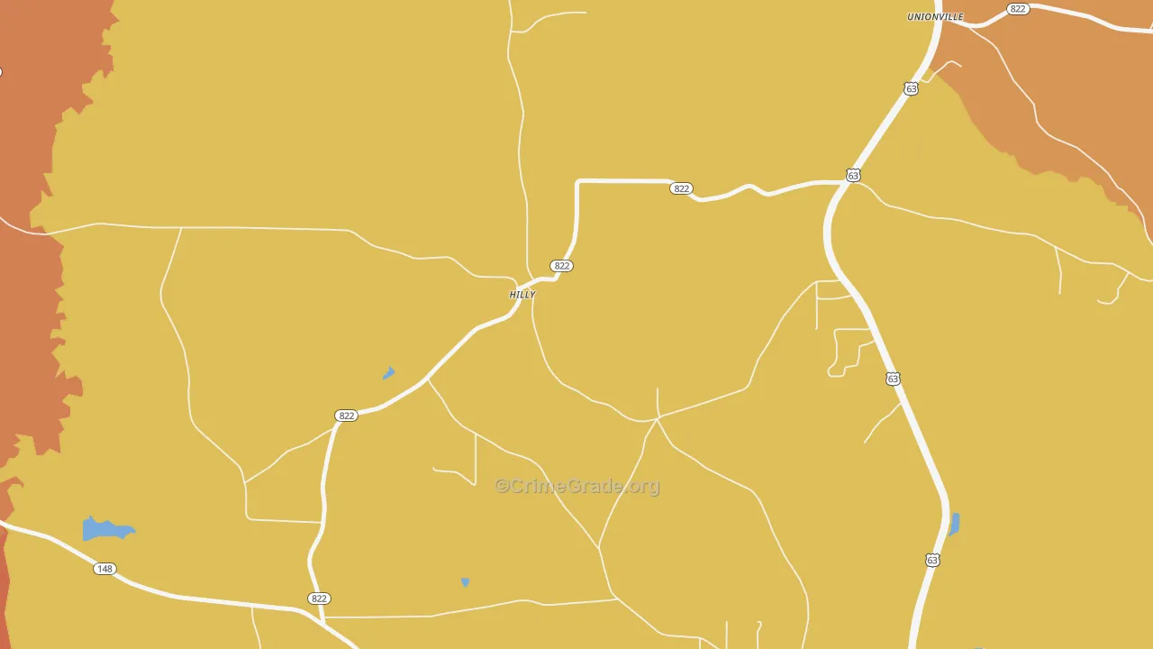 Hilly, LA Map of Murder Rates