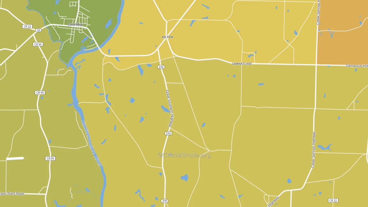 Hilton, GA Map of Murder Rates