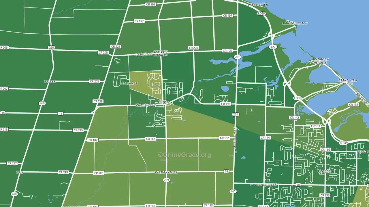 Hilton, NY Map of Murder Rates