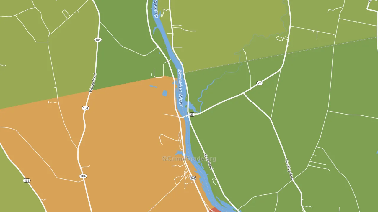 Hinckley, ME Map of Murder Rates