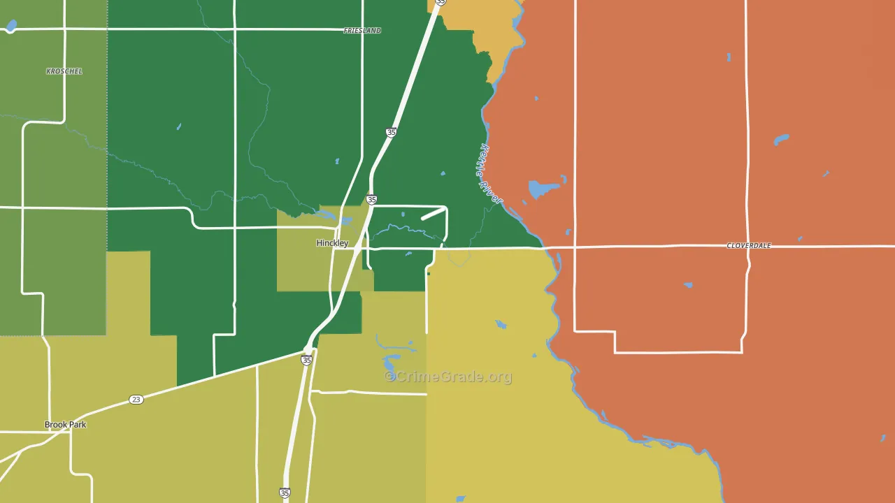 Hinckley, MN Map of Murder Rates