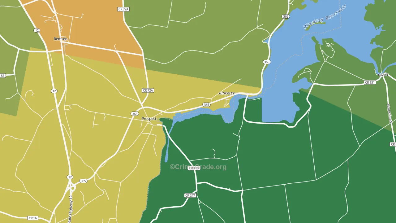 Hinckley, NY Map of Murder Rates