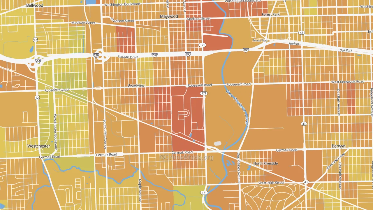 Hines, IL Map of Murder Rates