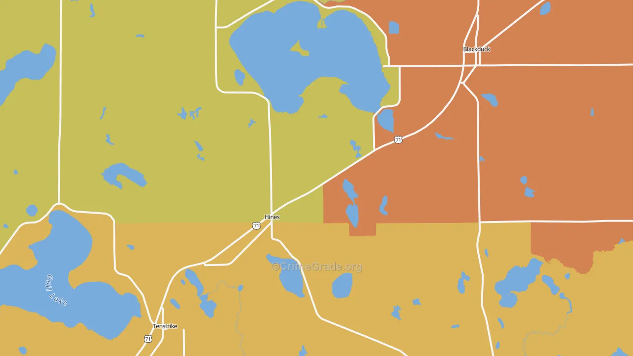 Hines, MN Map of Murder Rates