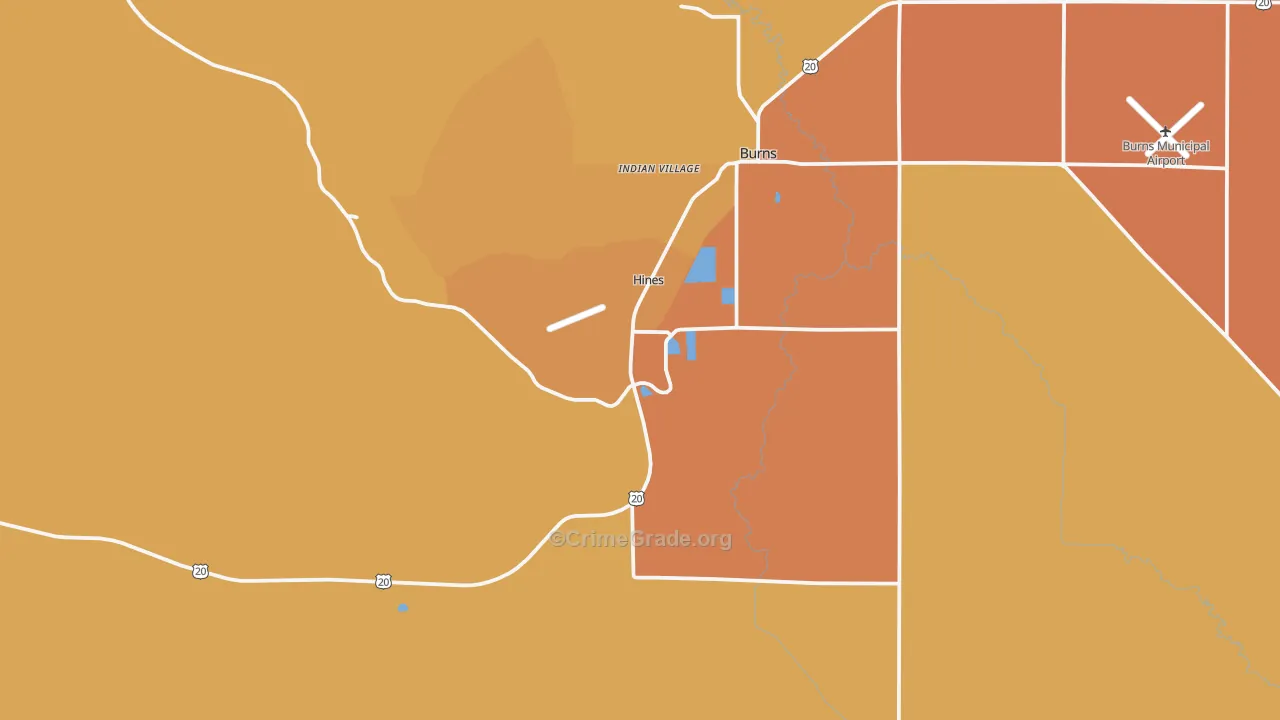 Hines, OR Map of Murder Rates