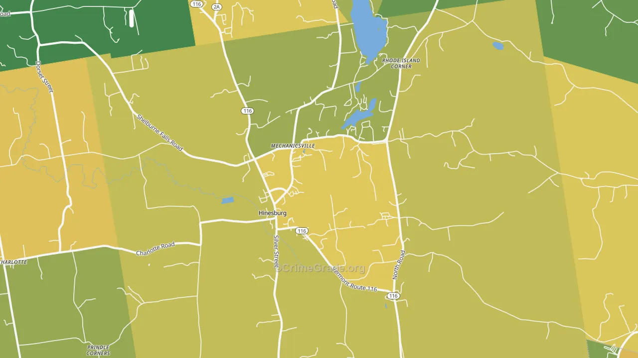 Hinesburg, VT Map of Murder Rates