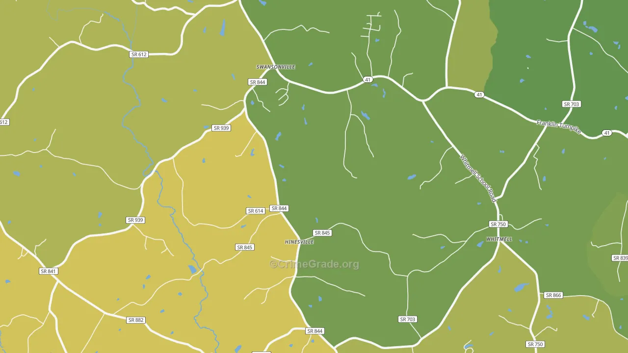 Hinesville, VA Map of Murder Rates