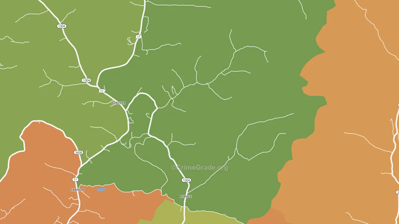 Hinkle, KY Map of Murder Rates