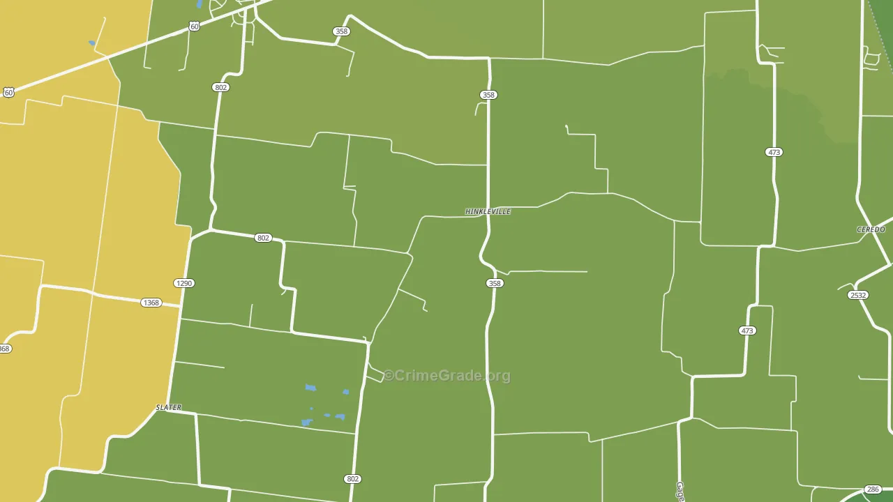 Hinkleville, KY Map of Murder Rates
