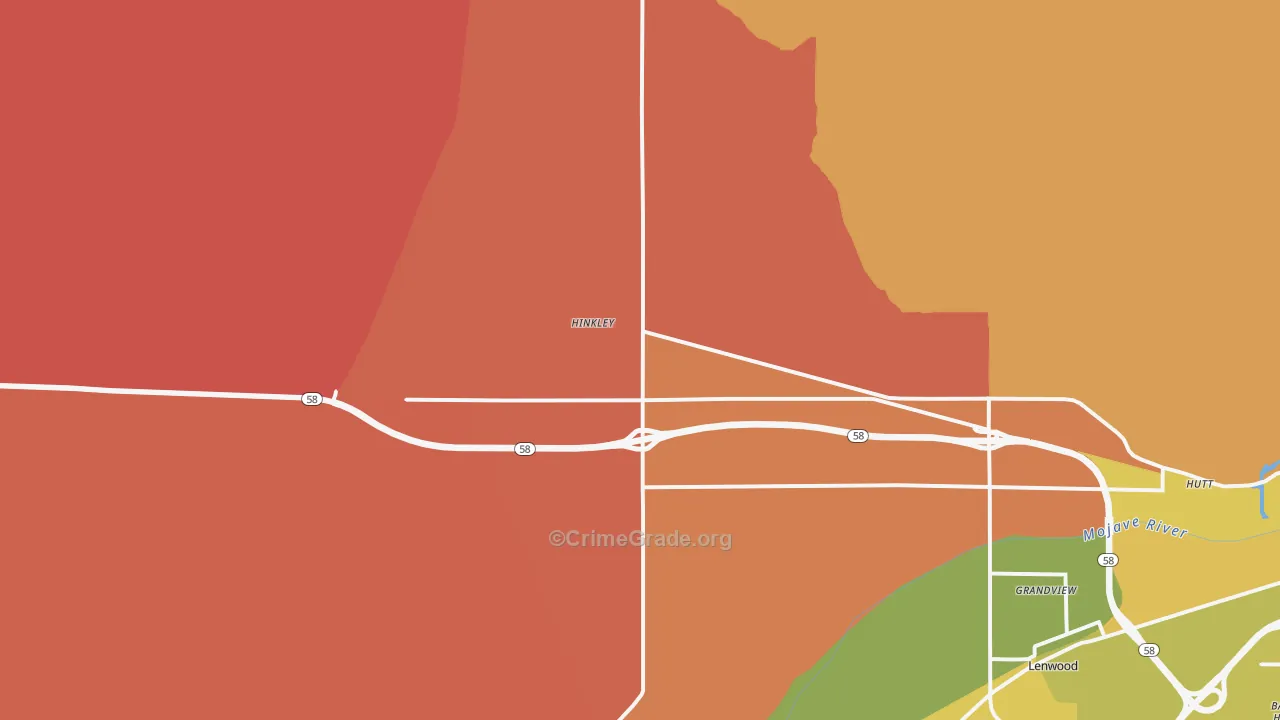 Hinkley, CA Map of Murder Rates