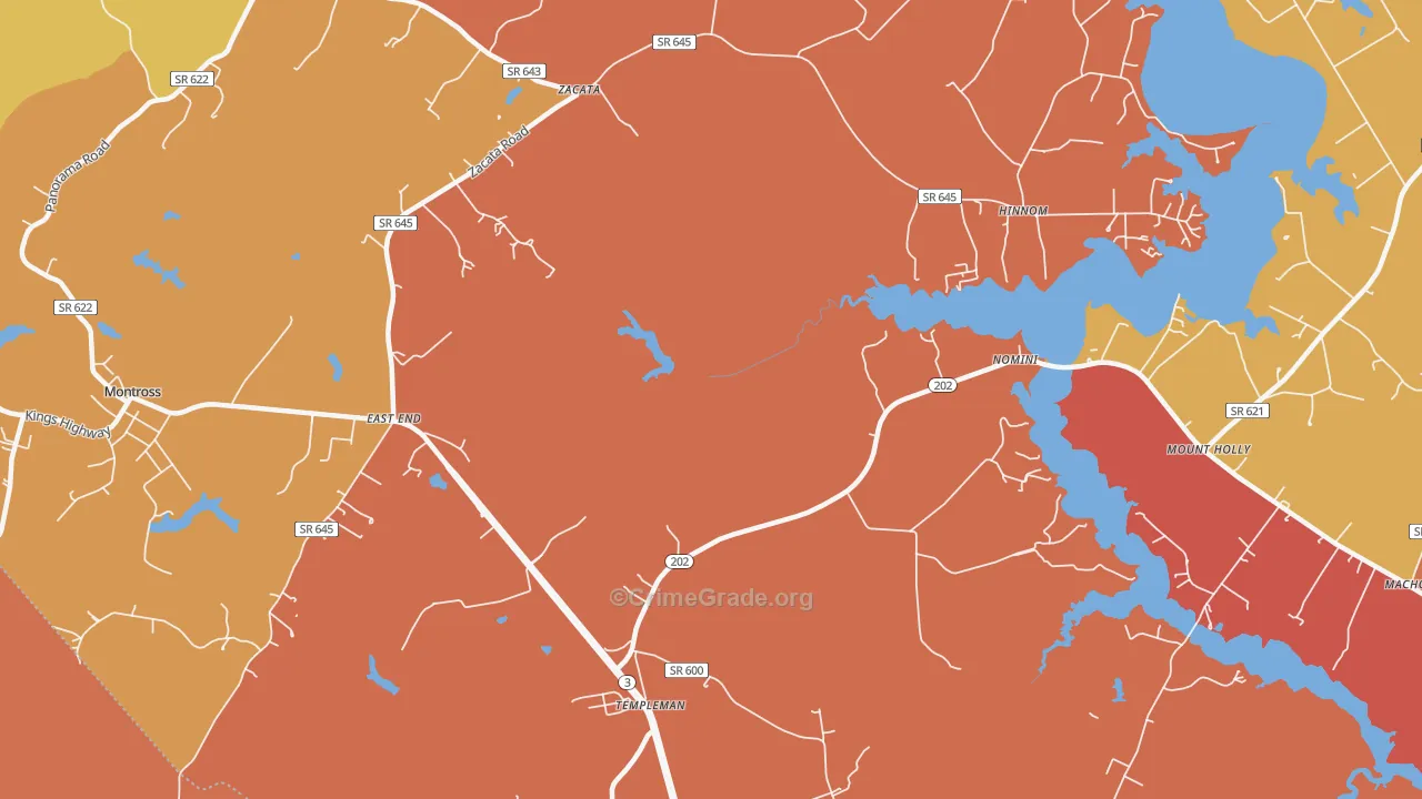 Hinnom, VA Map of Murder Rates