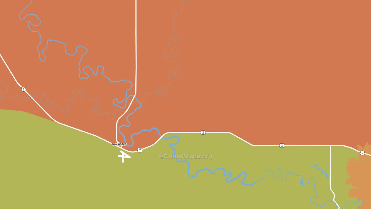 Hinsdale, MT Map of Murder Rates