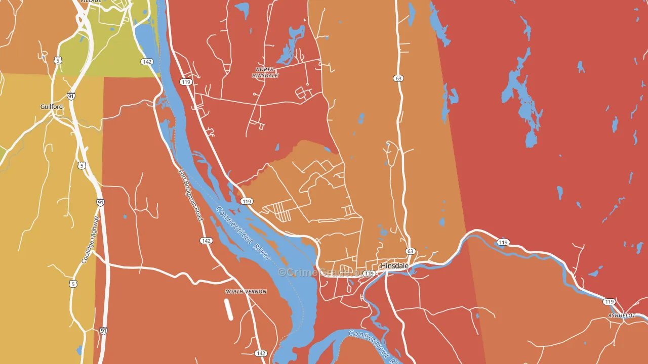 Hinsdale, NH Map of Murder Rates