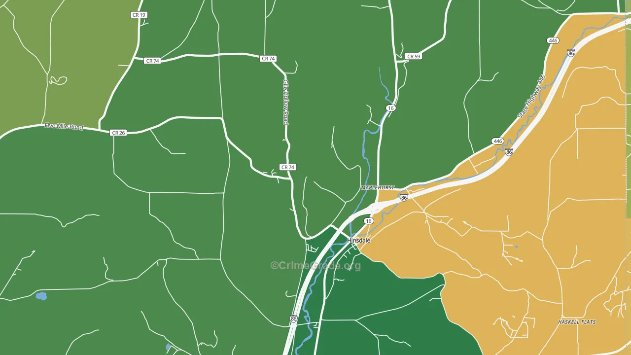 Hinsdale, NY Map of Murder Rates