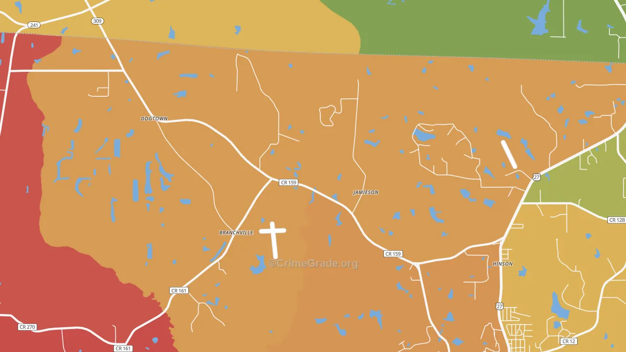 Hinson, FL Map of Murder Rates