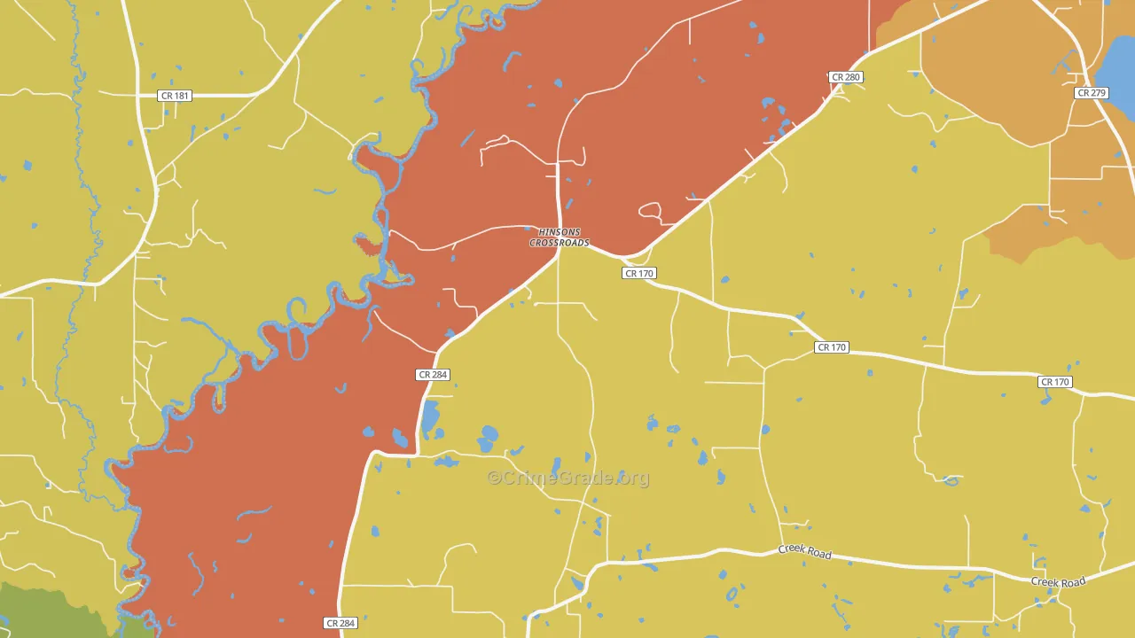 Hinsons Crossroads, FL Map of Murder Rates