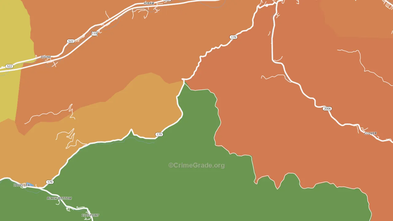 Hiram, KY Map of Murder Rates