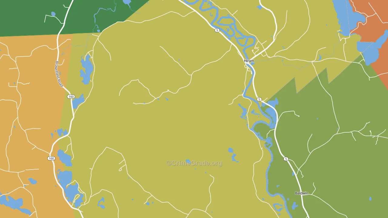 Hiram, ME Map of Murder Rates