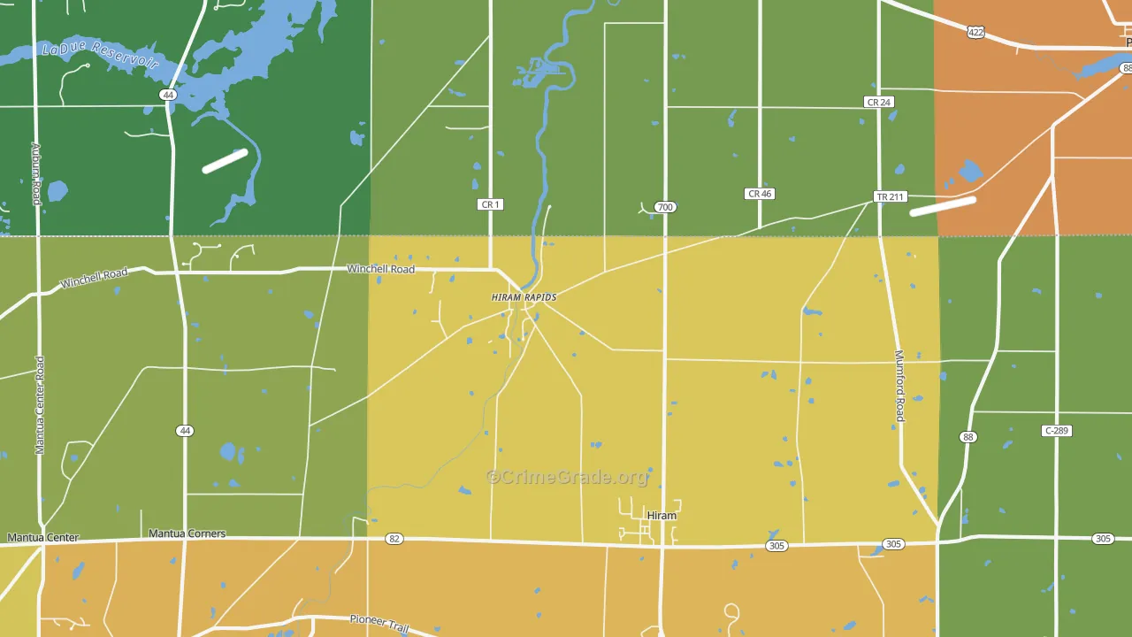 Hiram Rapids, OH Map of Murder Rates
