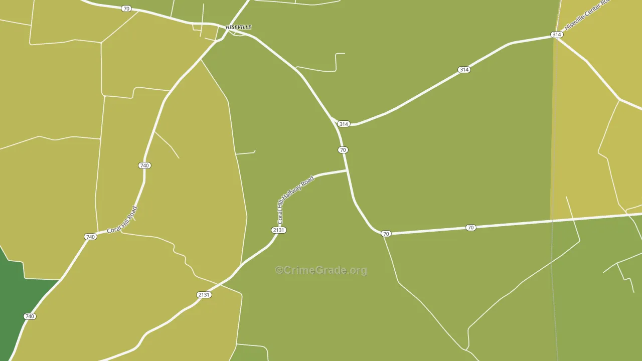 Hiseville, KY Map of Murder Rates