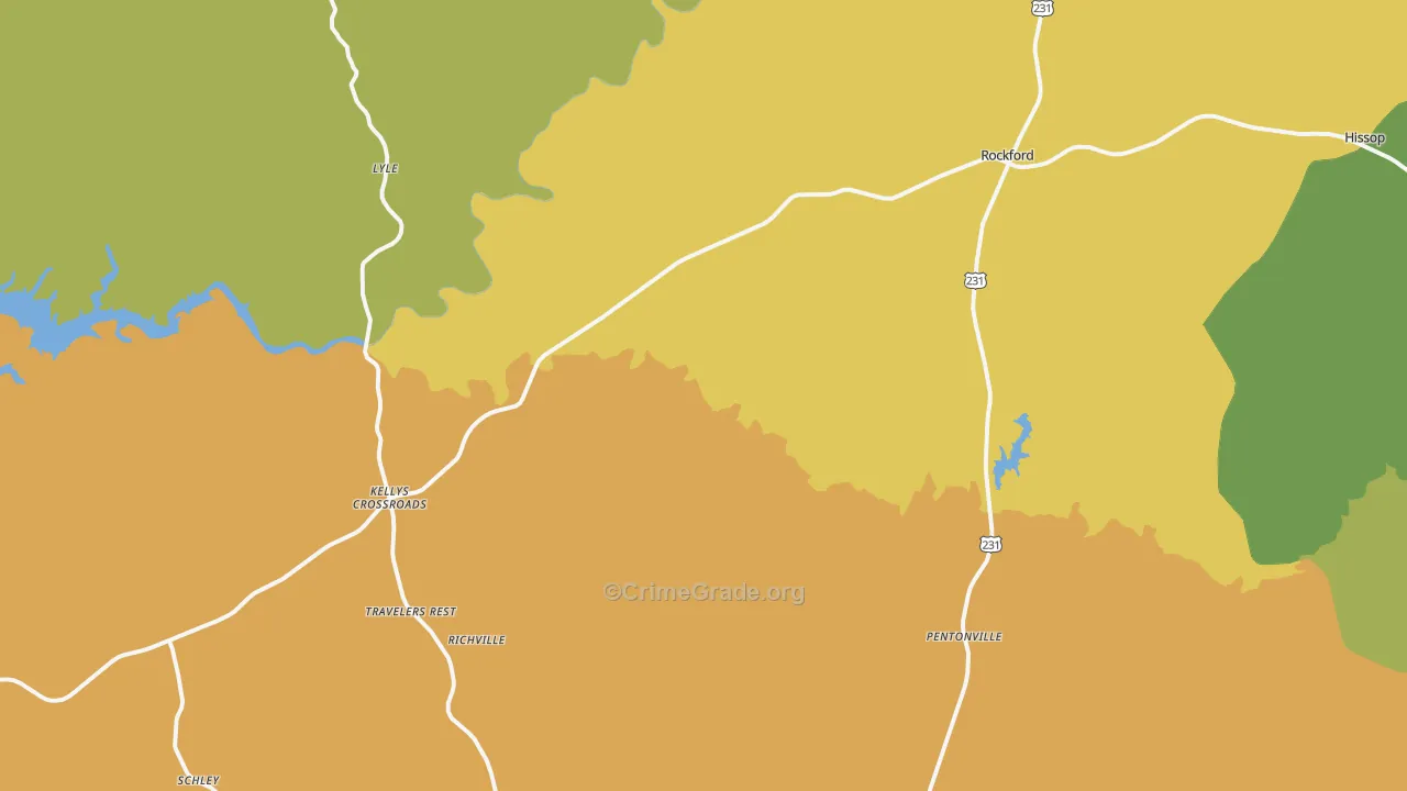 Hissop, AL Map of Murder Rates