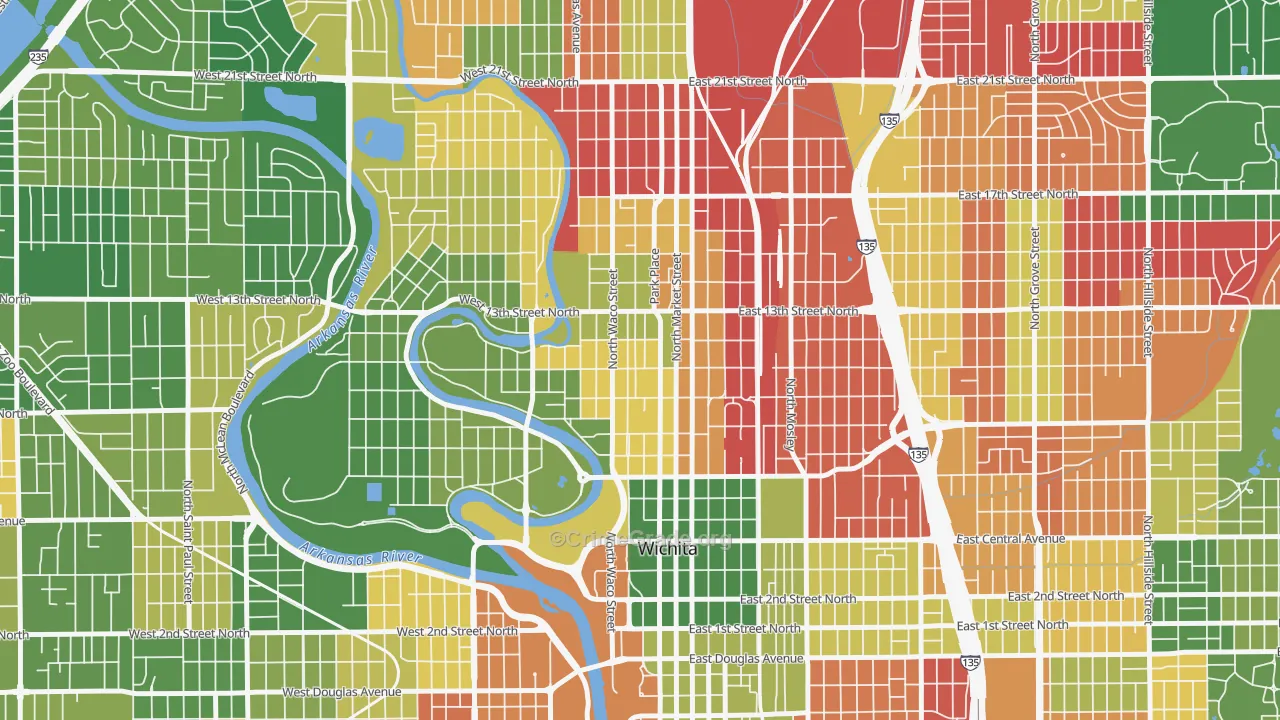 Historic Midtown, Wichita, KS Map of Murder Rates