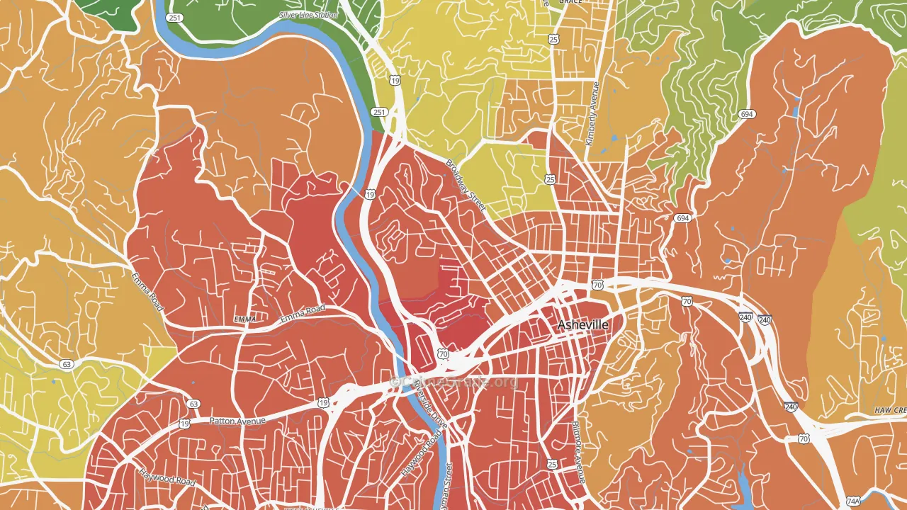 Historic Montford, Asheville, NC Map of Murder Rates
