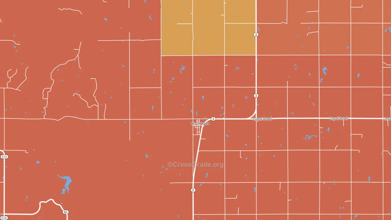 Hitchcock, OK Map of Murder Rates