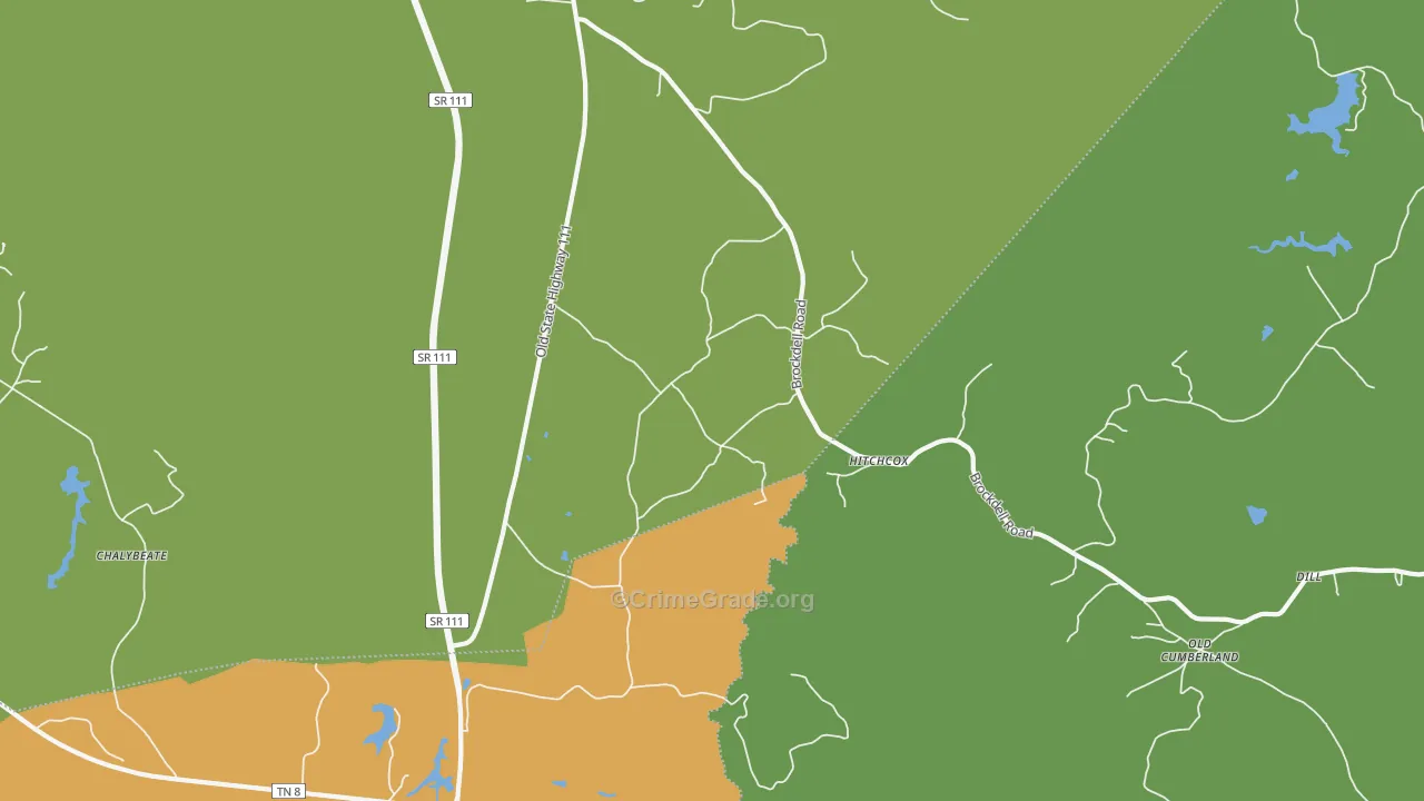 Hitchcox, TN Map of Murder Rates