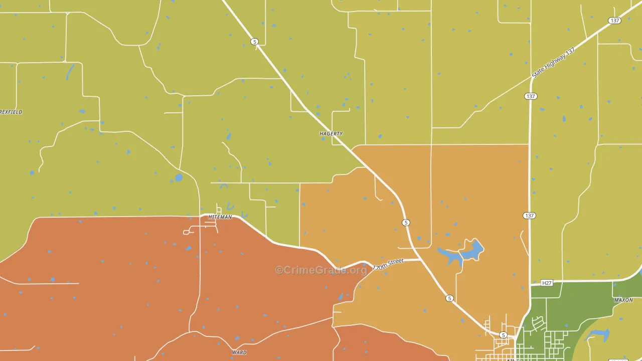 Hiteman, IA Map of Murder Rates
