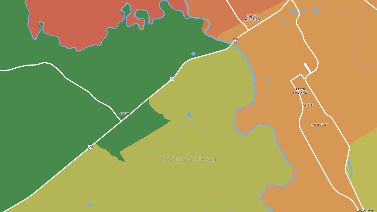 Hix, TX Map of Murder Rates
