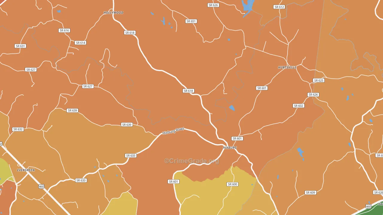Hixburg, VA Map of Murder Rates