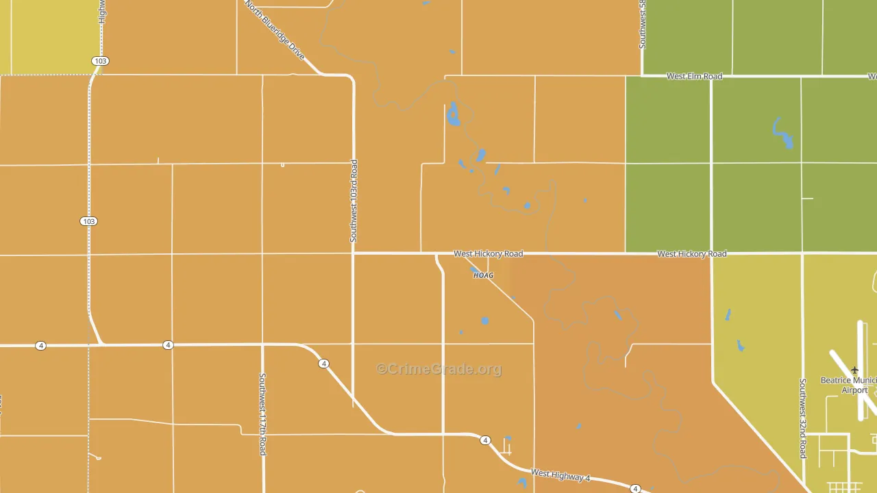 Hoag, NE Map of Murder Rates