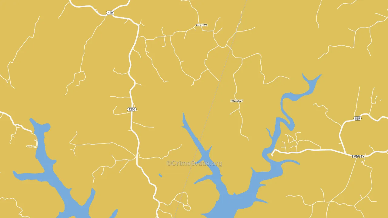 Hobart, KY Map of Murder Rates