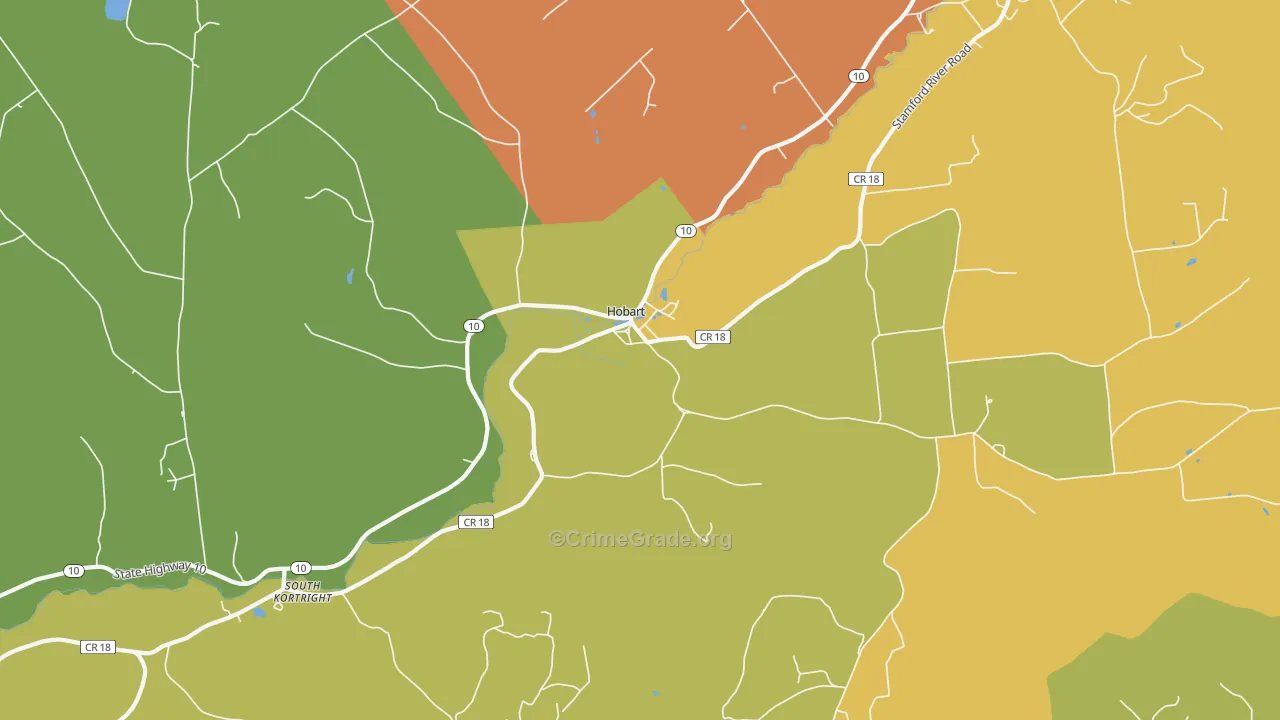 Hobart, NY Map of Murder Rates